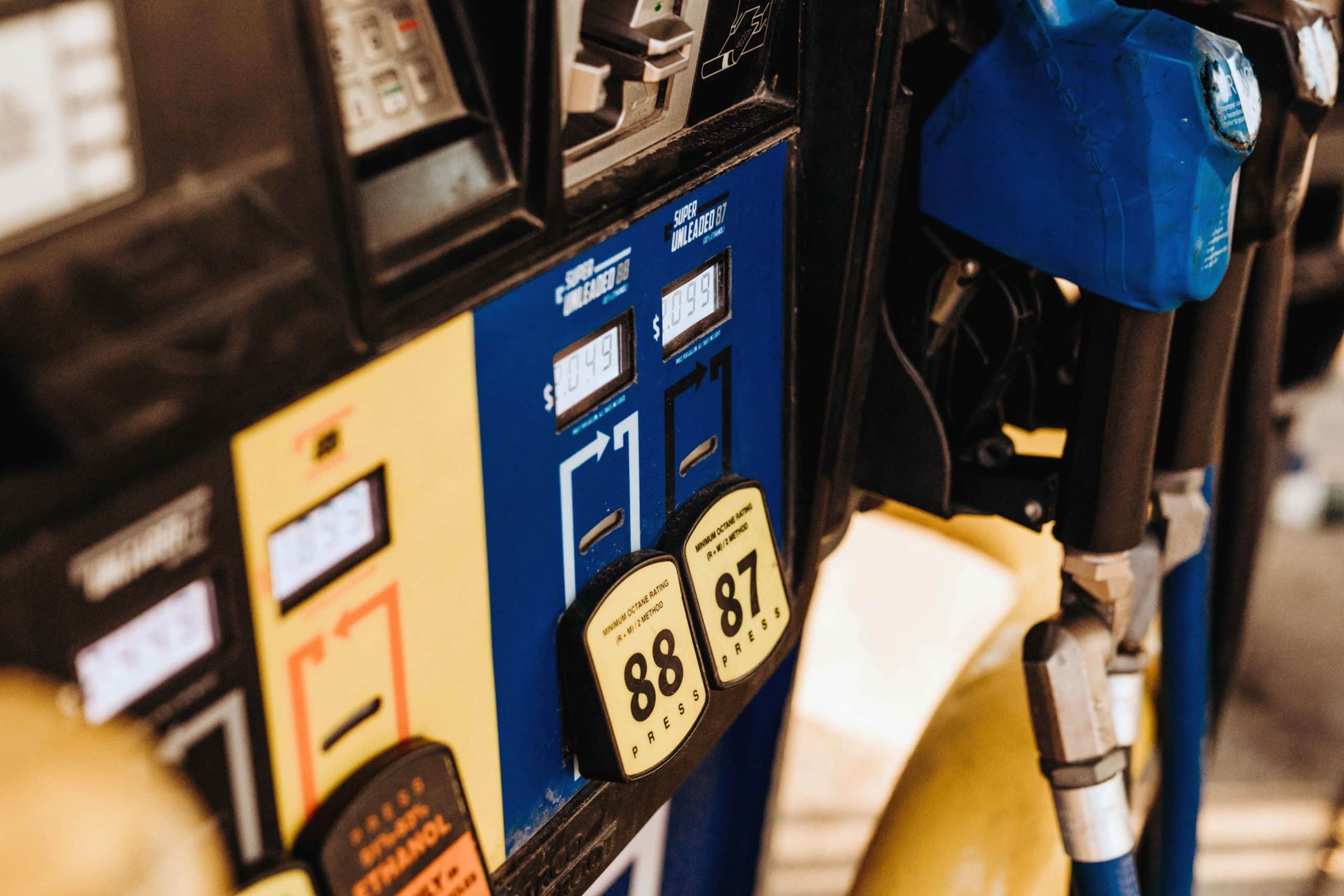 Close up of a E15 gas pump