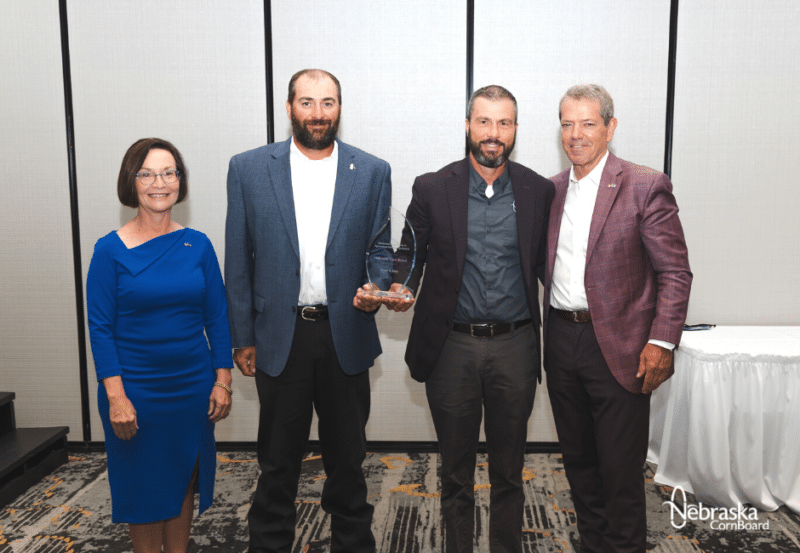 NCB was presented the award during the annual event by (left to right) Secretary Vinton, NCB Board members Andy Groskopf and Brandon Hunnicutt and Governor Pillen. 