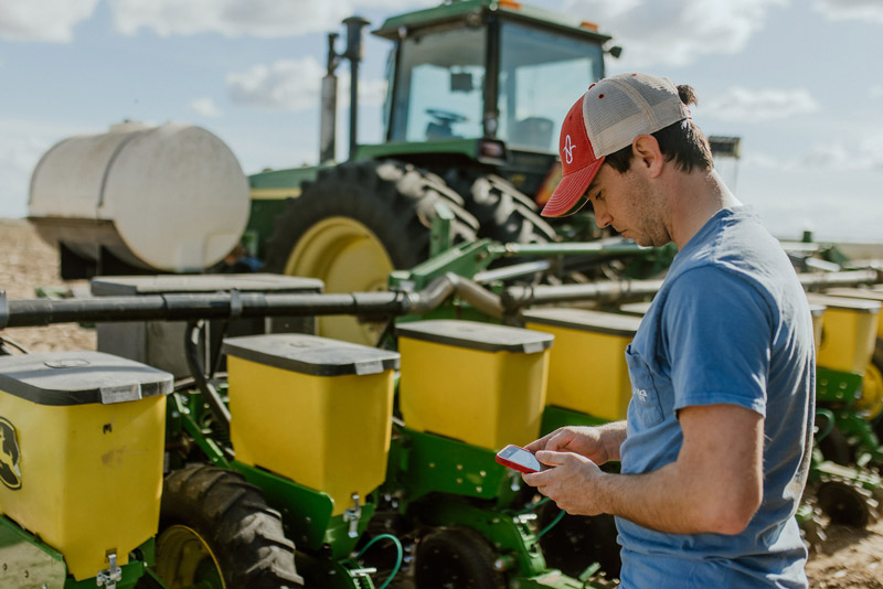 farmer using innovative farming tools
